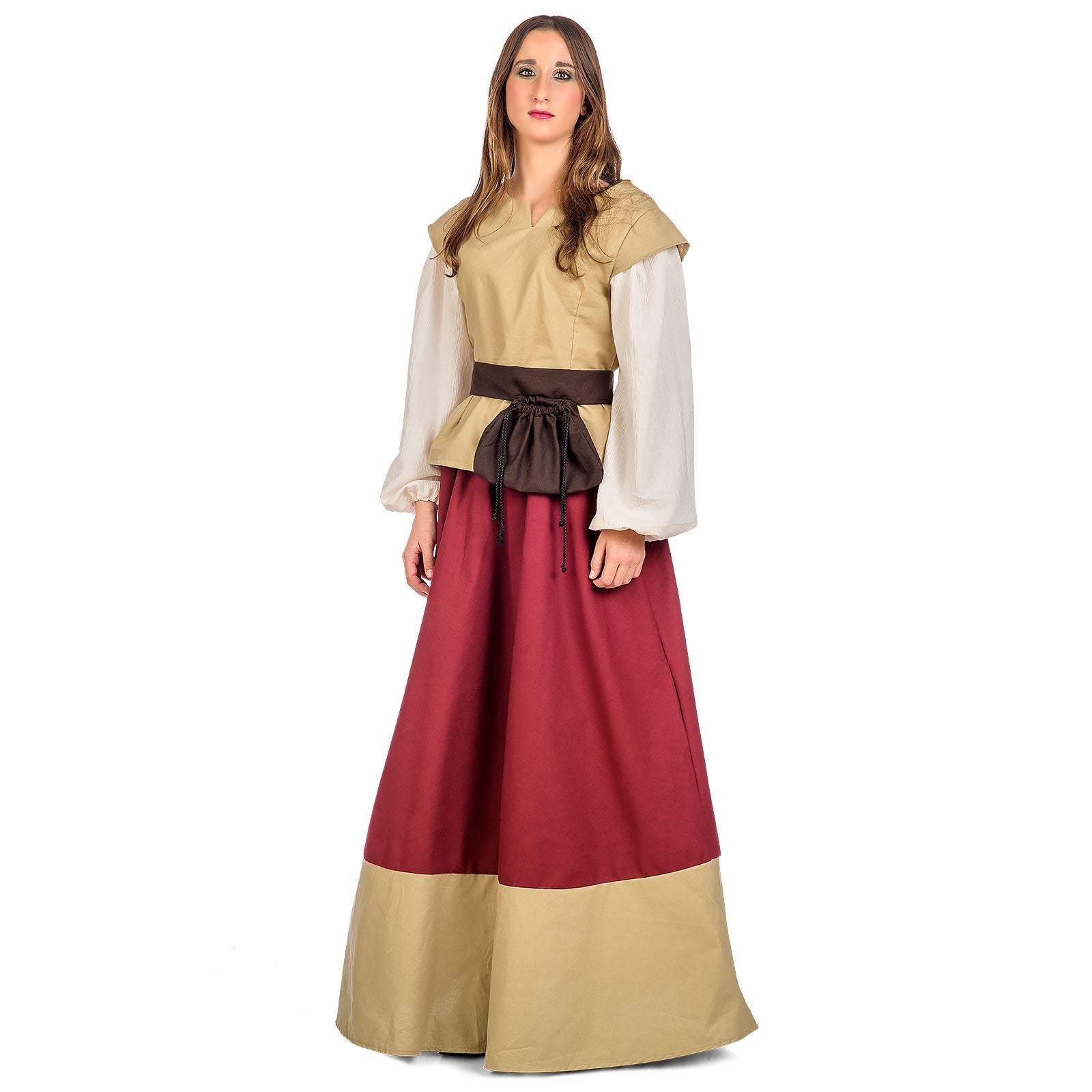 Image produit Costume médiéval pour femmes Juana beige-rouge