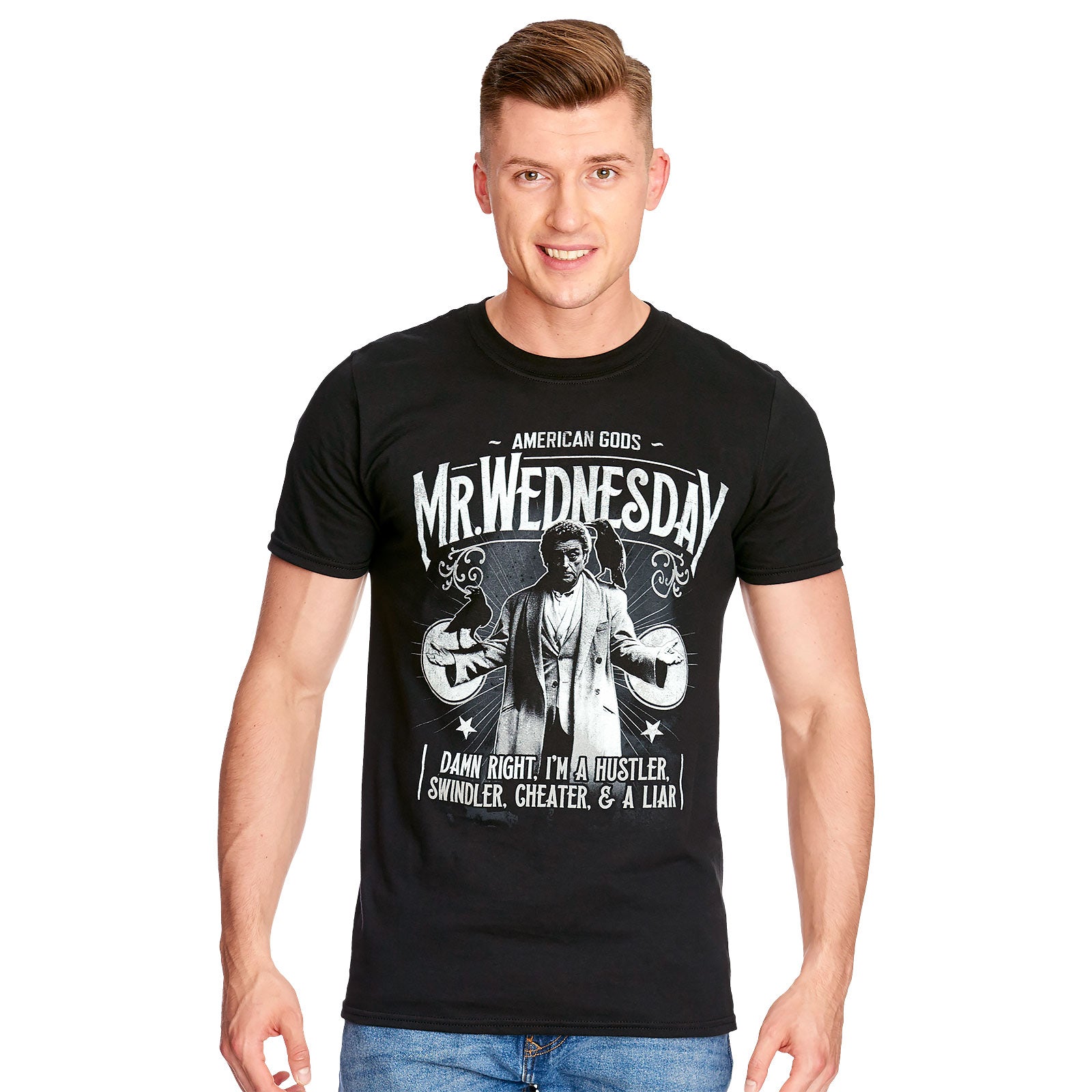 Image produit American Gods - T-shirt Mr. Wednesday noir