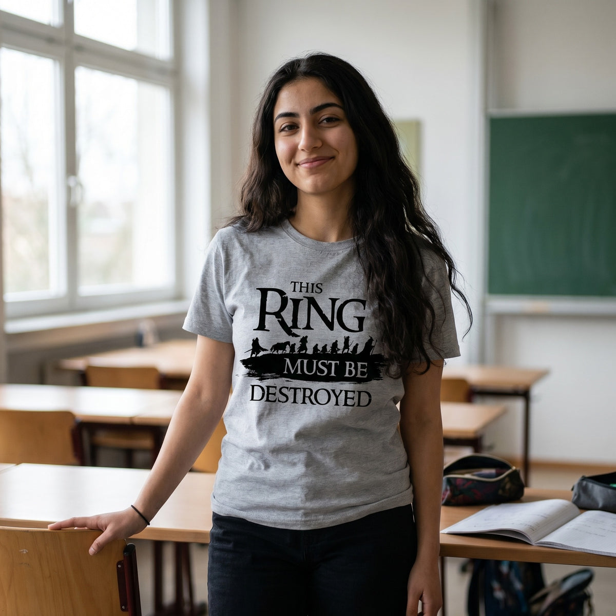Image produit Seigneur des Anneaux - T-shirt Compagnie gris