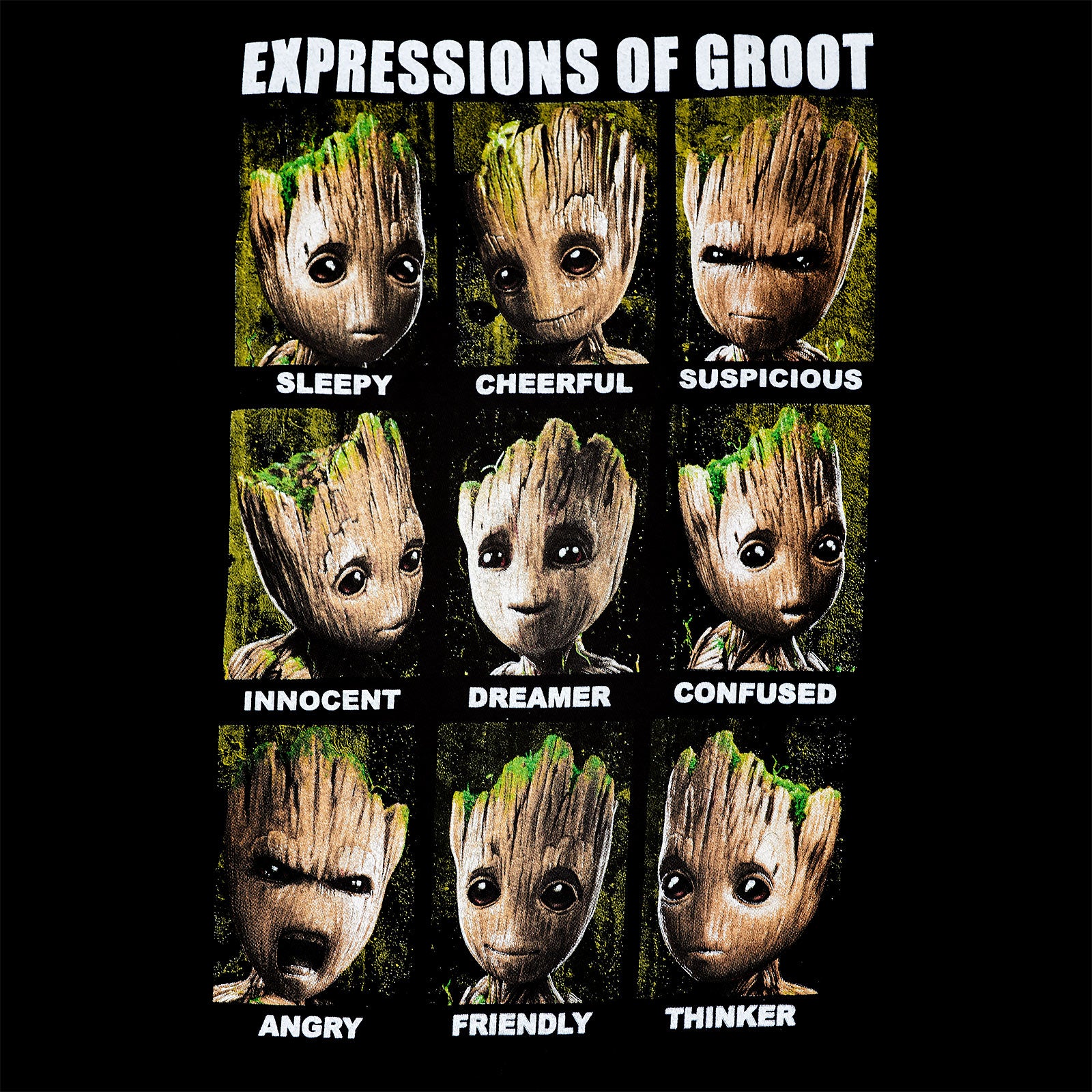 Image produit Guardiens de la Galaxie - Débardeur Groot Expressions noir