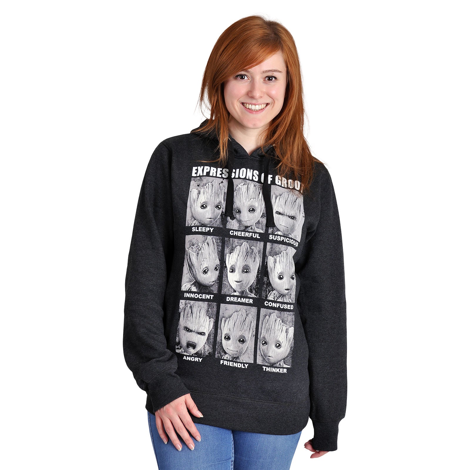 Image produit Gardiens de la Galaxie - Sweat à capuche Groot Expressions Gris