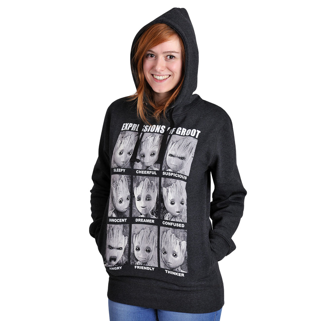 Image produit Gardiens de la Galaxie - Sweat à capuche Groot Expressions Gris