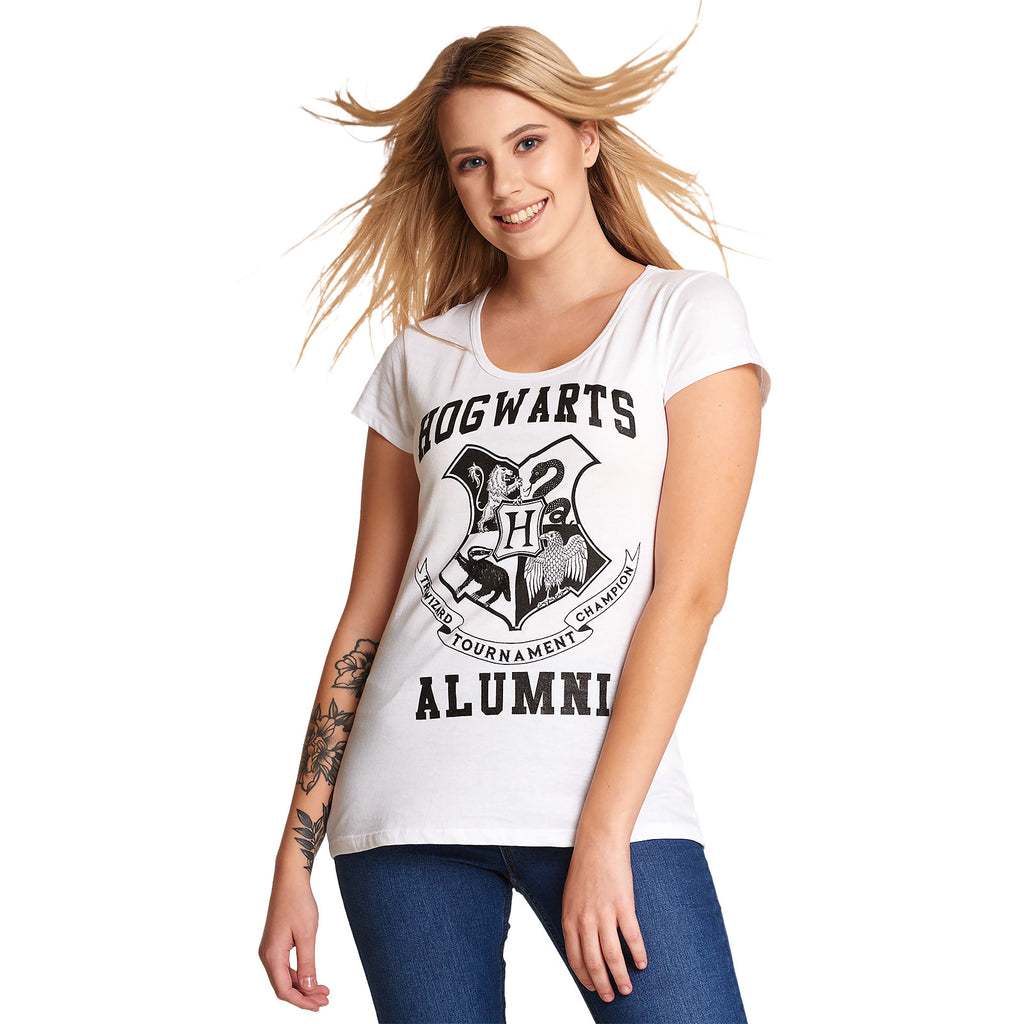 Image produit Harry Potter - T-shirt pour femmes Hogwarts Alumni blanc