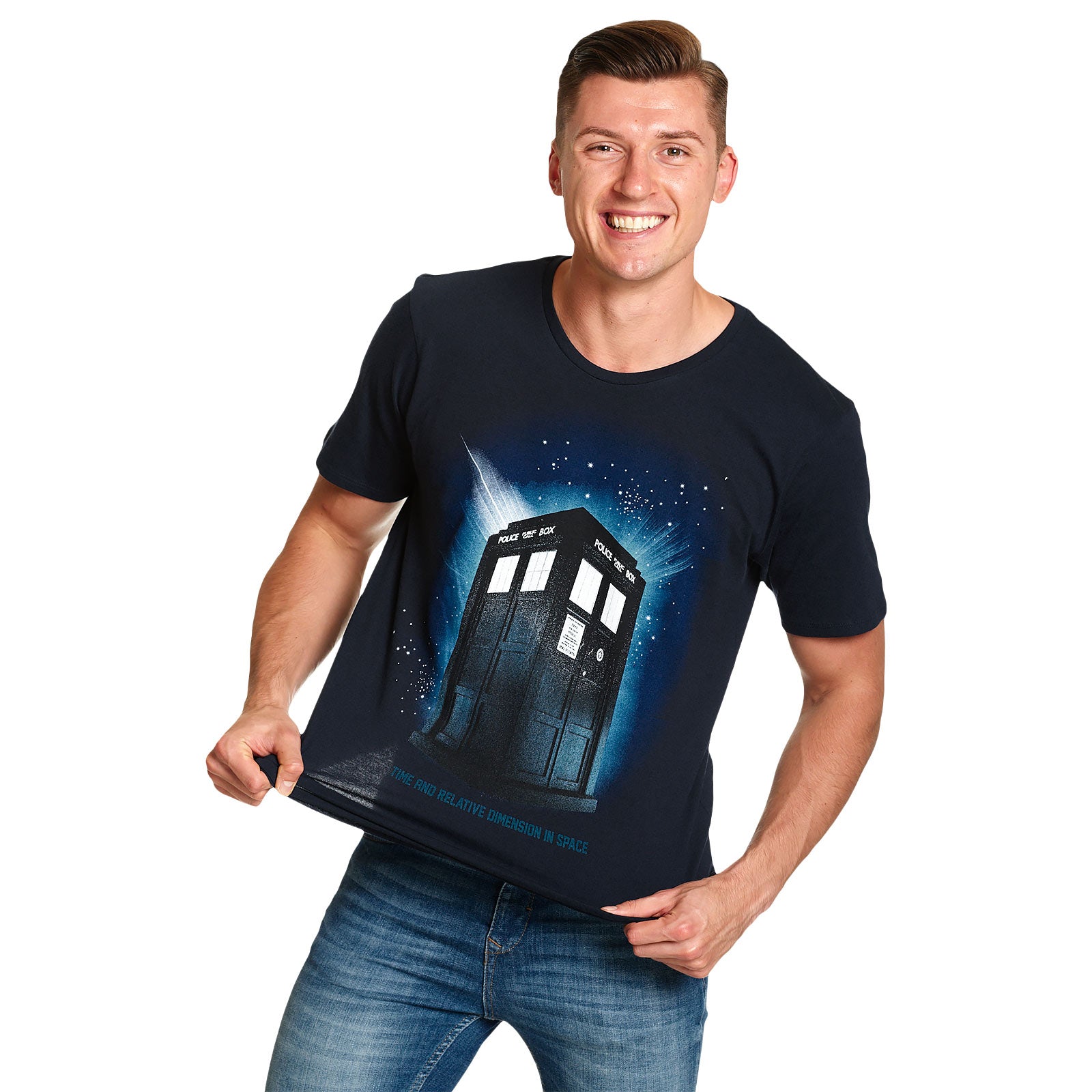 Image produit Doctor Who - Tardis Space T-Shirt bleu