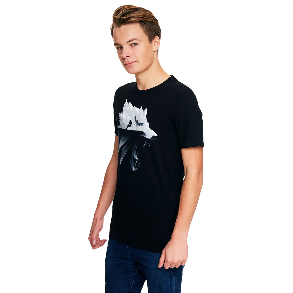 Image produit Witcher - T-shirt Silhouette de Loup noir