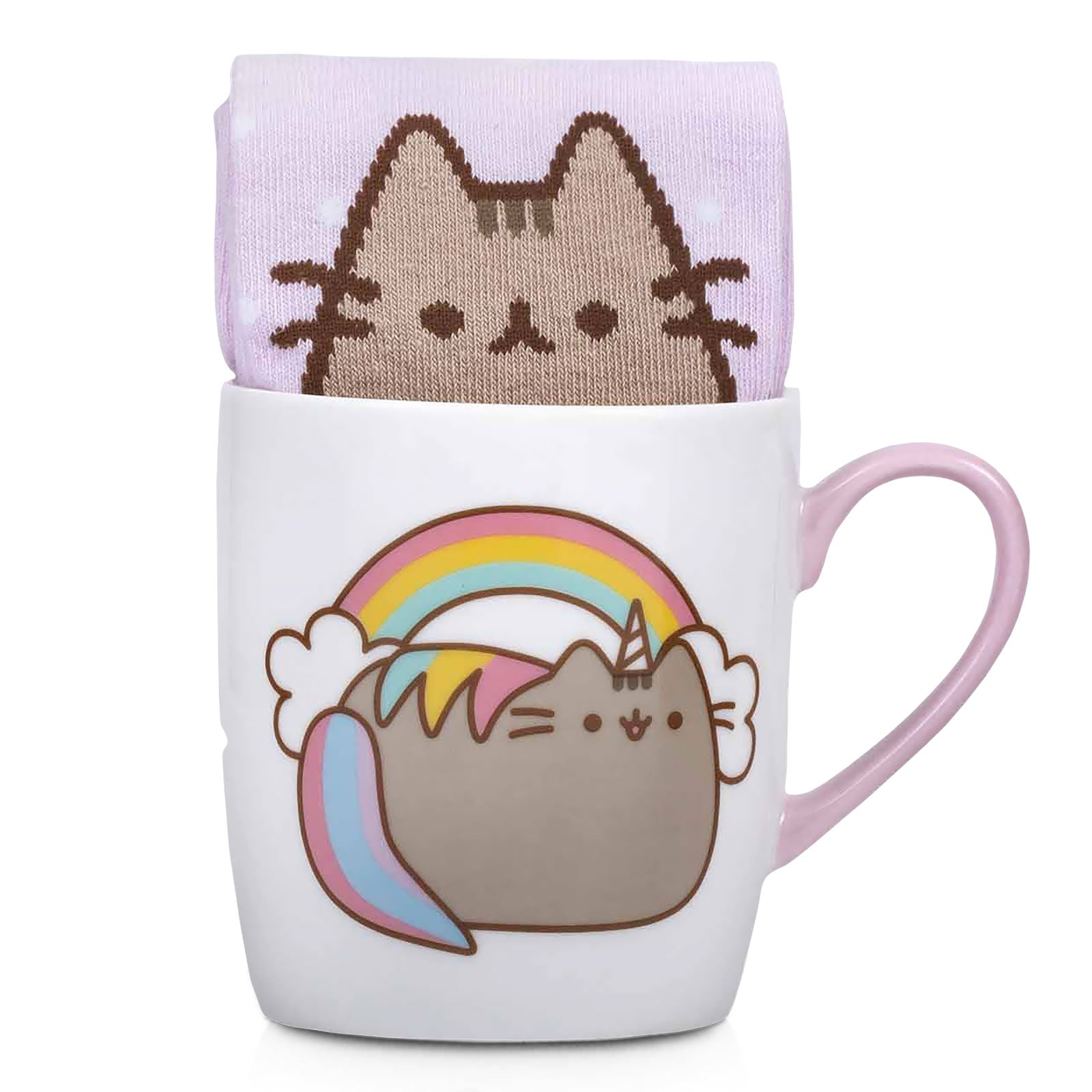 Image produit Pusheen - Chaussettes arc-en-ciel et tasse