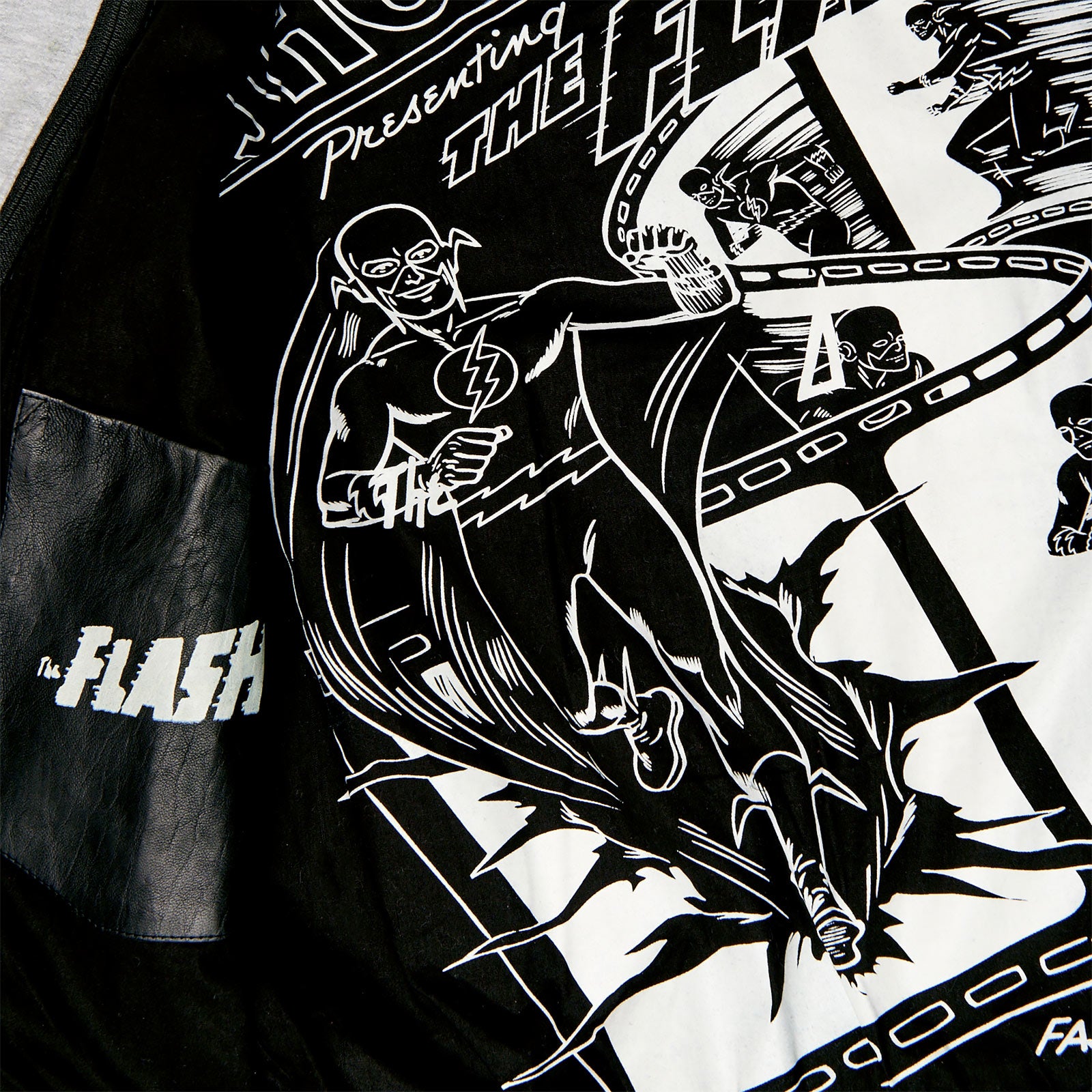 Product image Flash - Logo leather jacket with hood