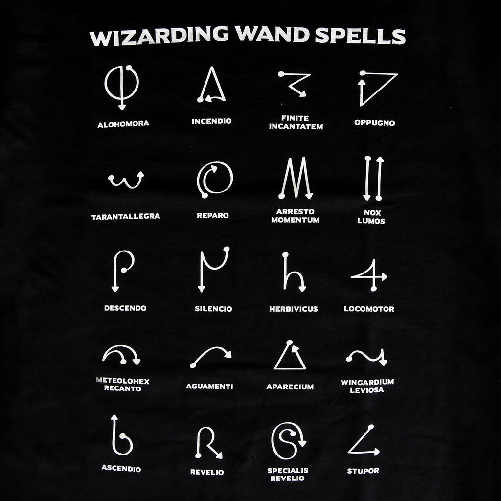 Image produit T-shirt Spells Chart pour les fans de Harry Potter