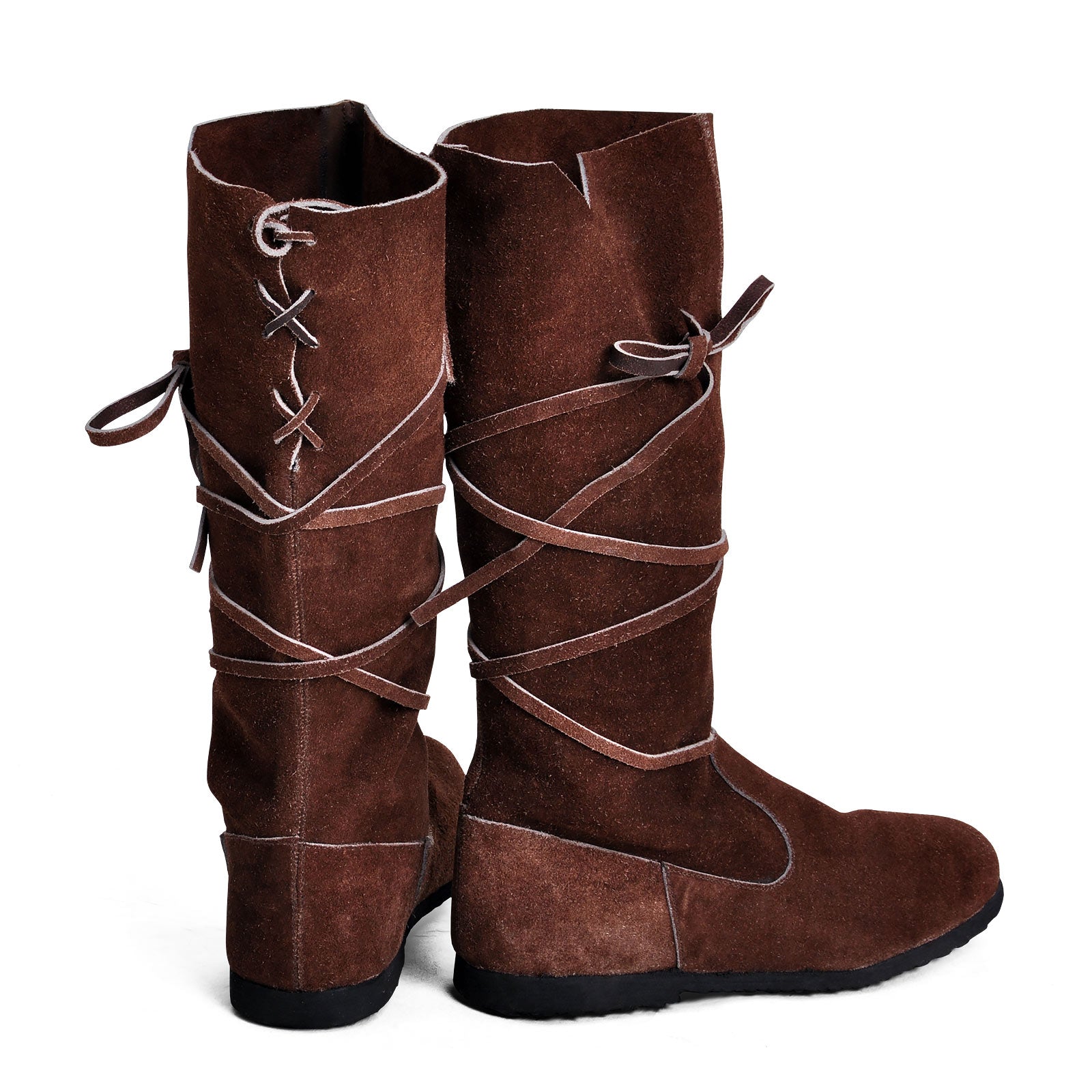 Image produit Bottes médiévales à lacets marron