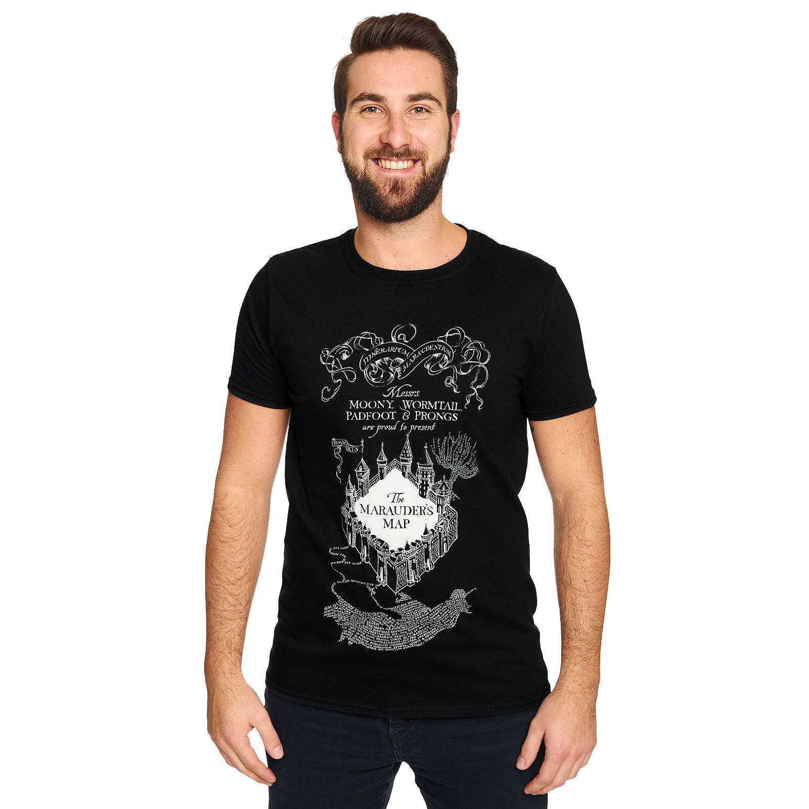 Image produit Harry Potter - T-shirt Carte des Maraudeurs noir