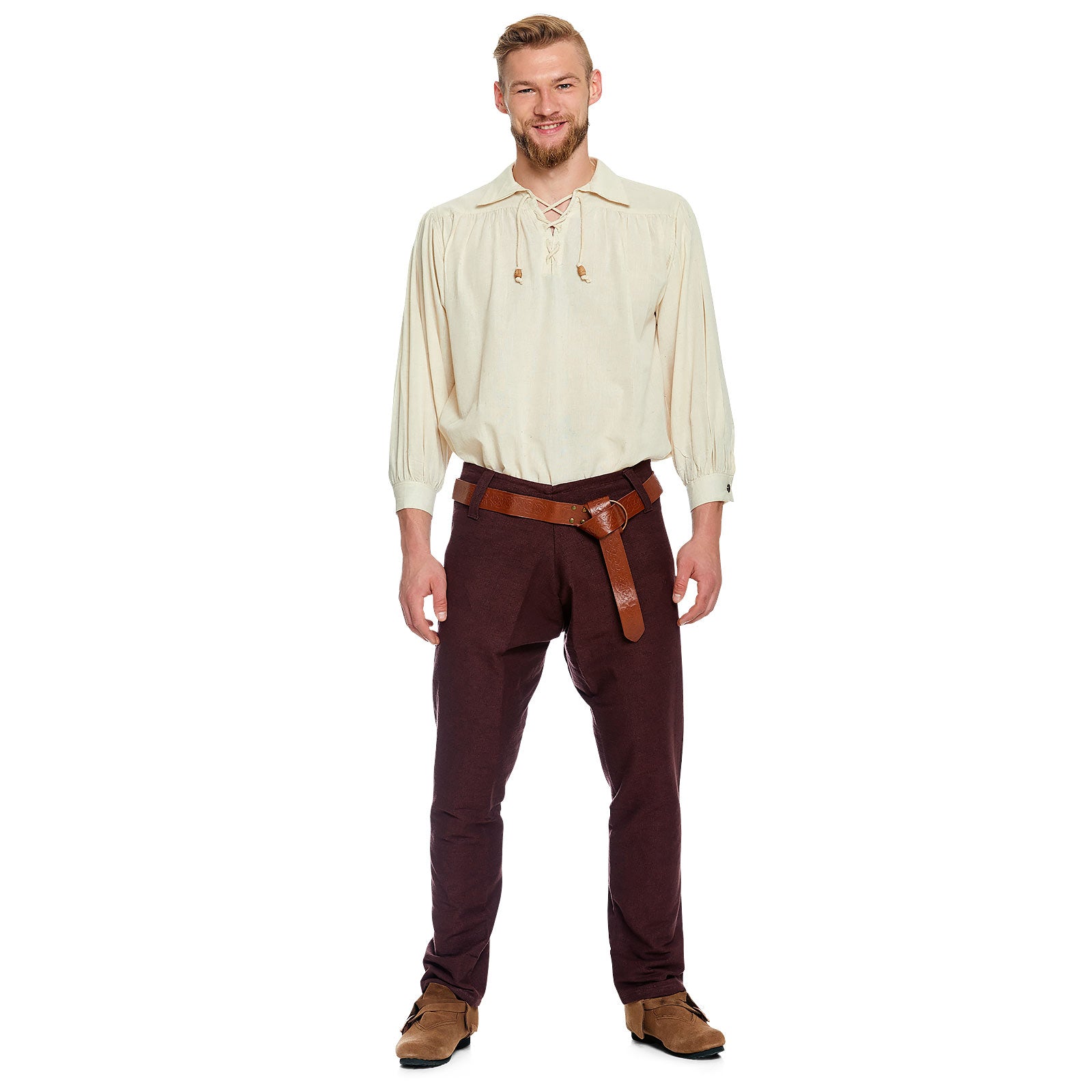 Image produit Ceinture à anneau médiévale avec estampage celtique marron