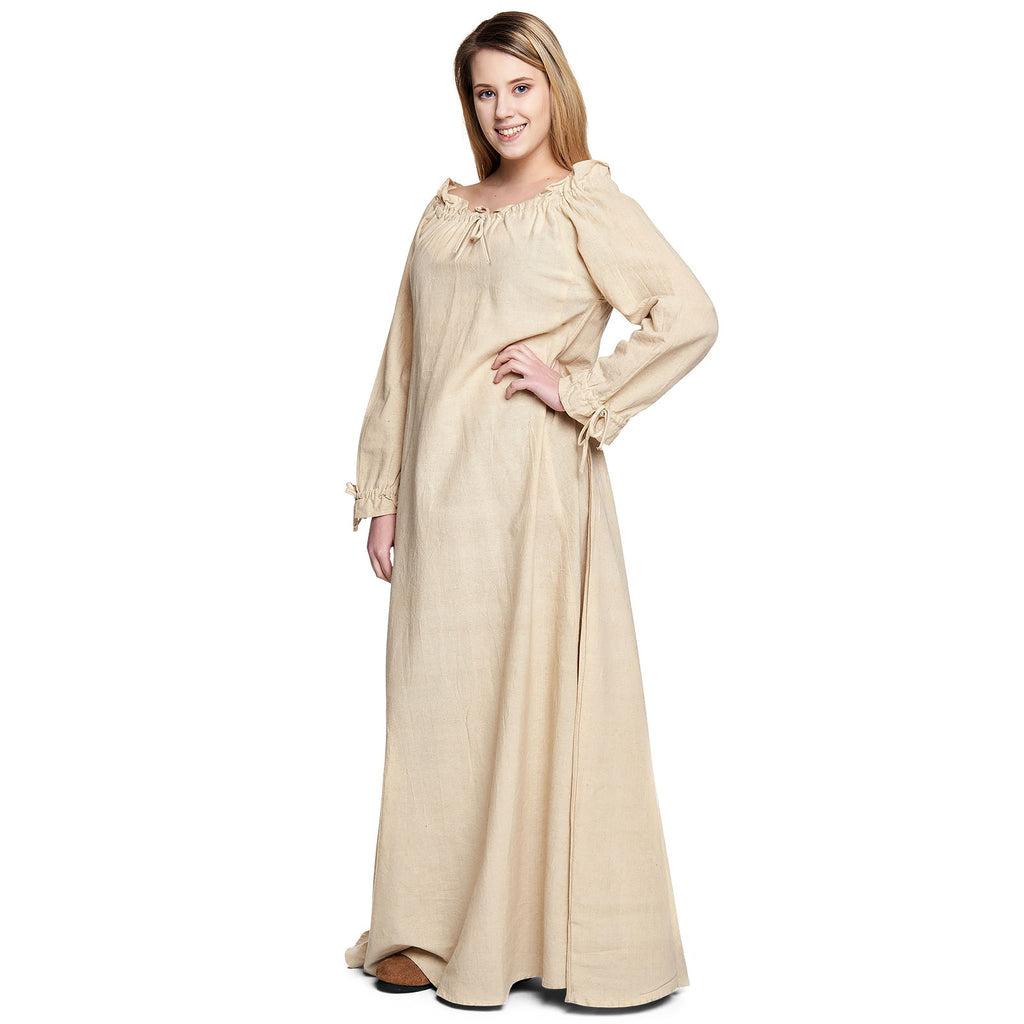 Image produit Robe Médiévale à Manches Longues Beige