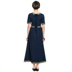 Image produit Robe Médiévale Ennlin à Manches Courtes Bleue