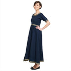Image produit Robe Médiévale Ennlin à Manches Courtes Bleue