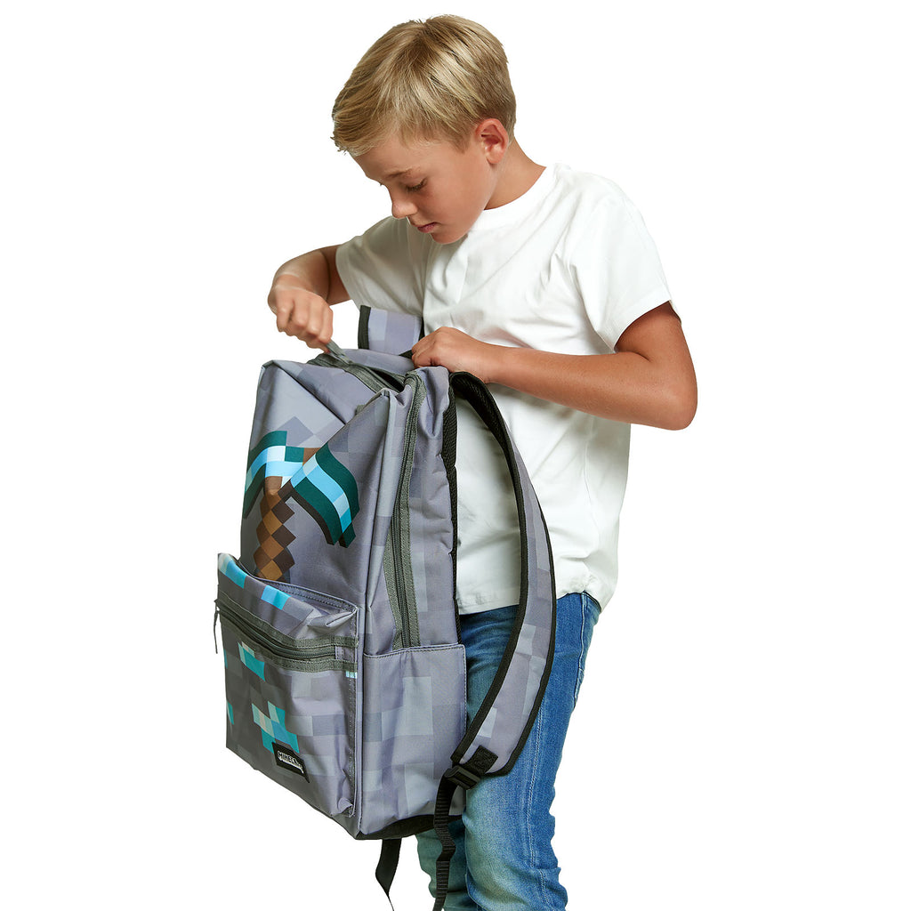 Image produit Minecraft - Sac à dos Pickaxe gris
