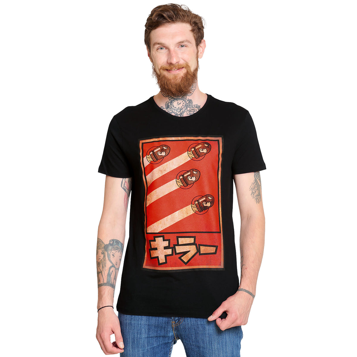Image produit Super Mario - T-shirt noir avec poster de propagande Bullet Bill