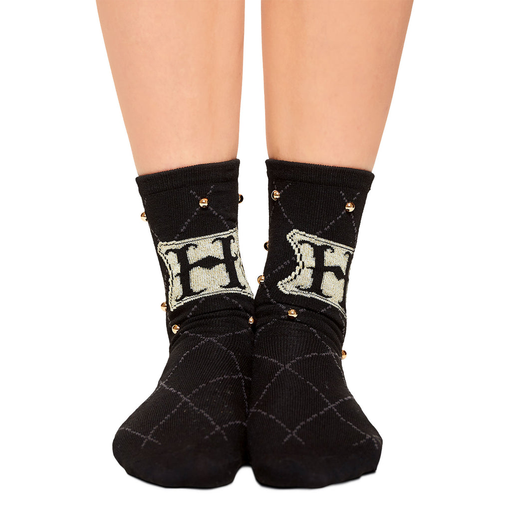 Image produit Harry Potter - Chaussettes avec logo Hogwarts et clous noirs