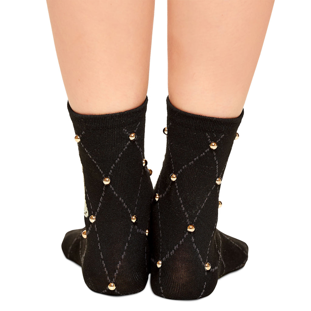 Image produit Harry Potter - Chaussettes avec logo Hogwarts et clous noirs