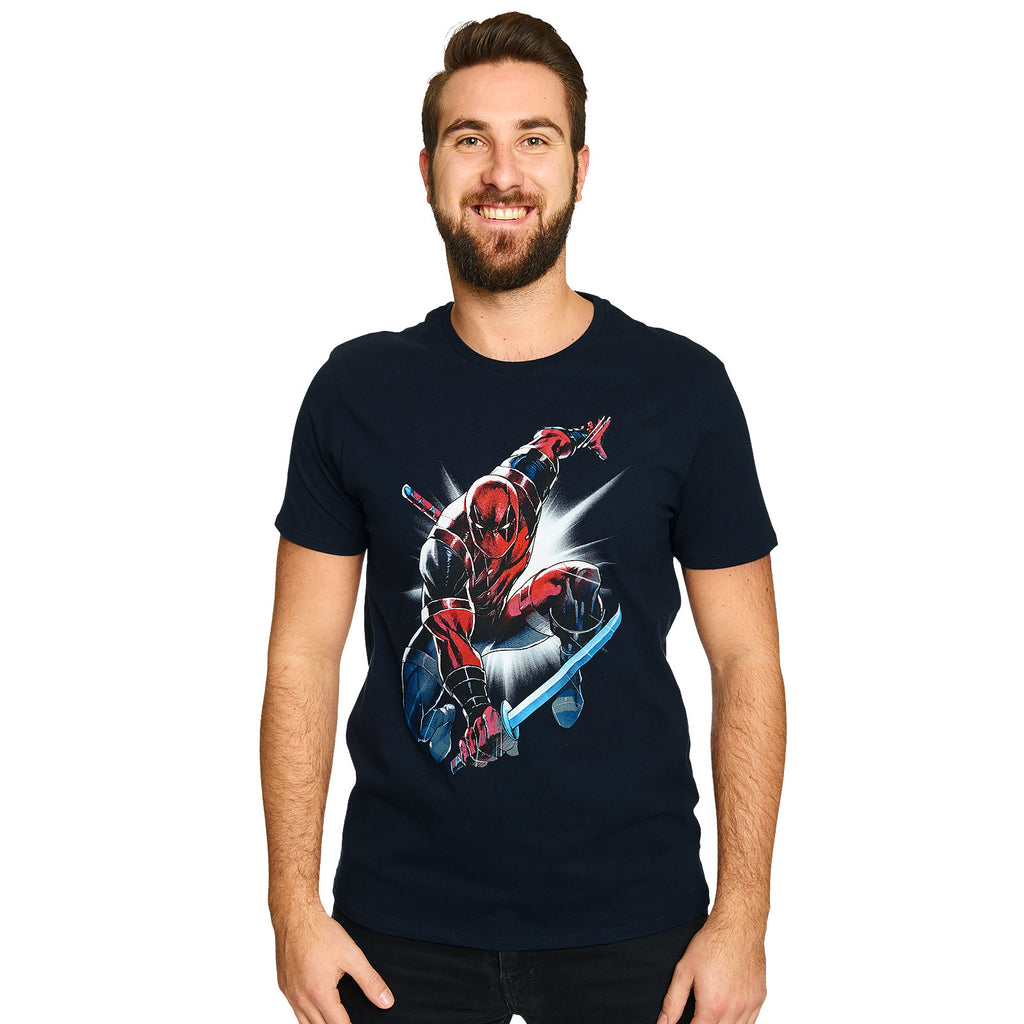 Image produit Deadpool - T-shirt d'attaque bleu
