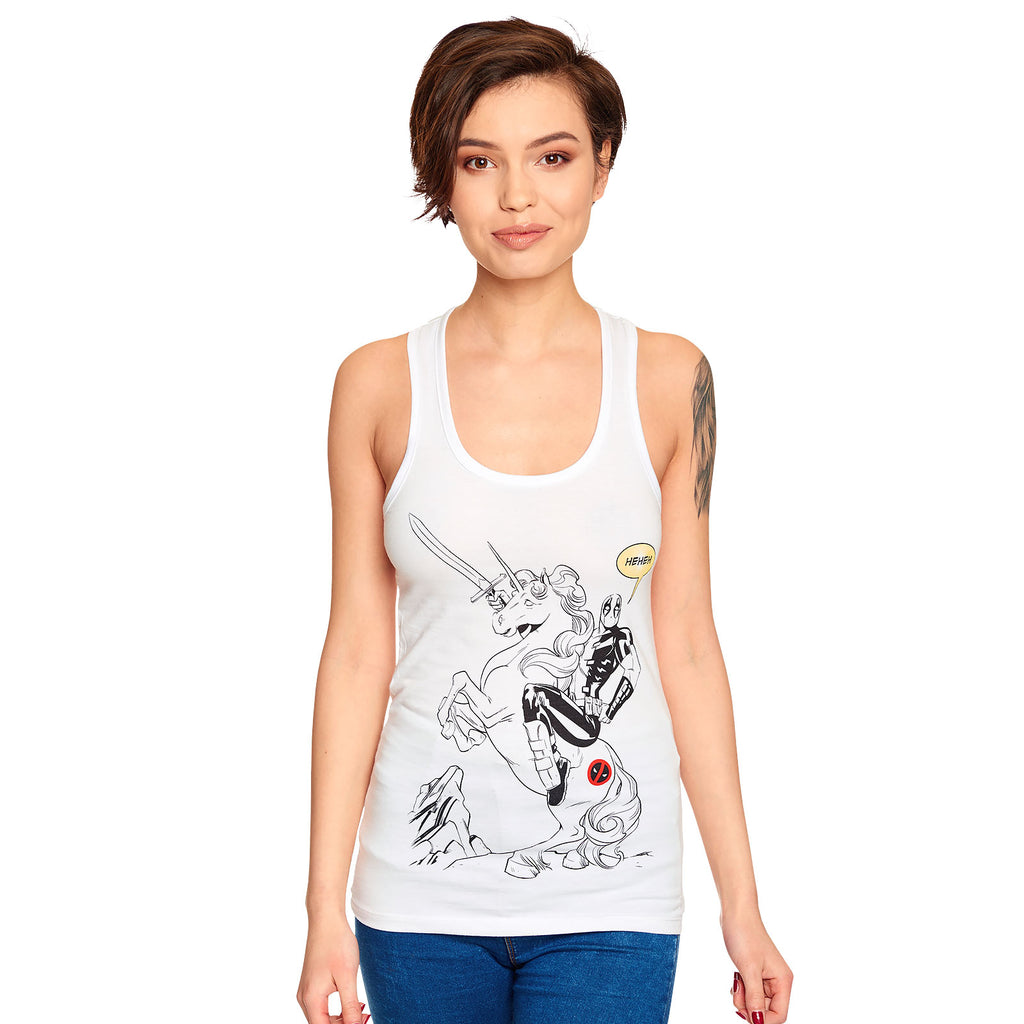 Image produit Deadpool - Unicorn Ride Débardeur Femme blanc