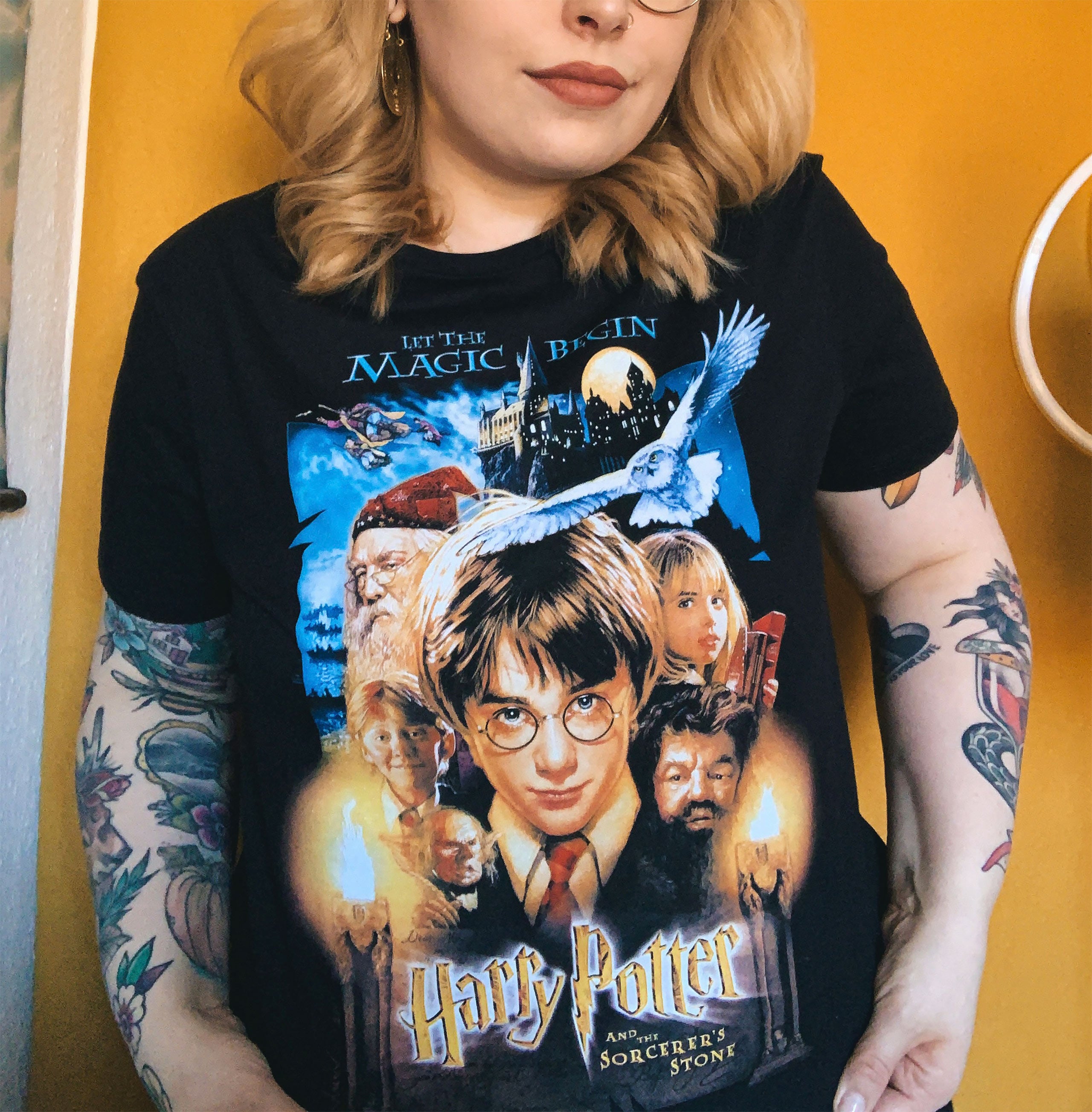 Image produit Harry Potter - T-shirt Poster Pierre Philosophale Noir