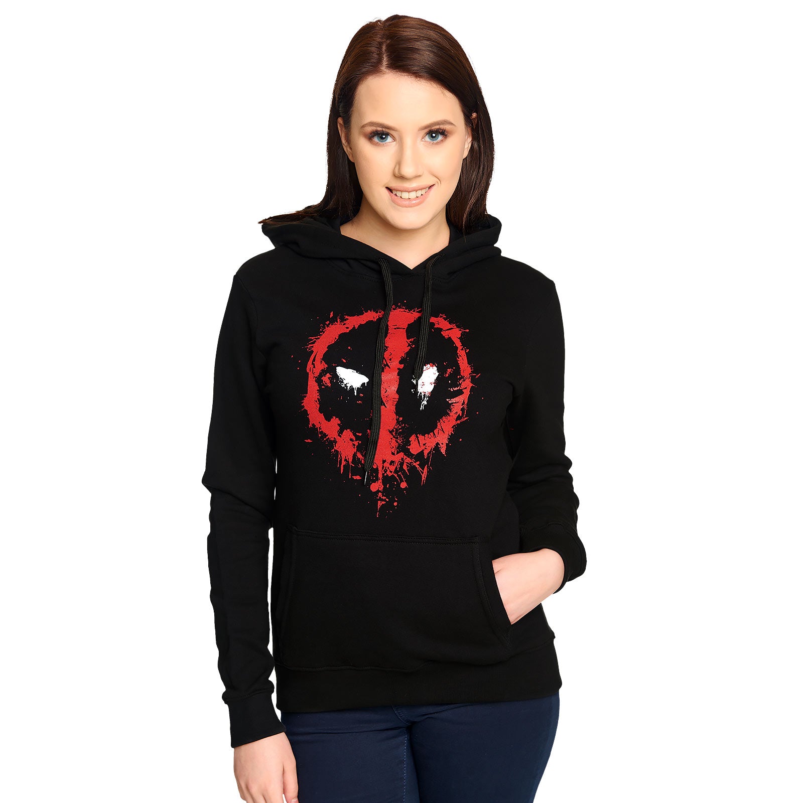 Image produit Deadpool - Sweat à capuche Logo Femme noir