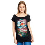 Image produit Alice au Pays des Merveilles - T-shirt en retard pour femmes coupe ample noir