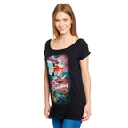 Image produit Alice au Pays des Merveilles - T-shirt en retard pour femmes coupe ample noir