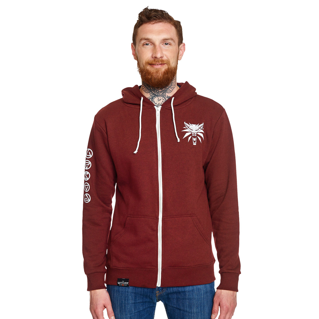 Image produit Witcher - Sweat à capuche avec médaillon de loup rouge