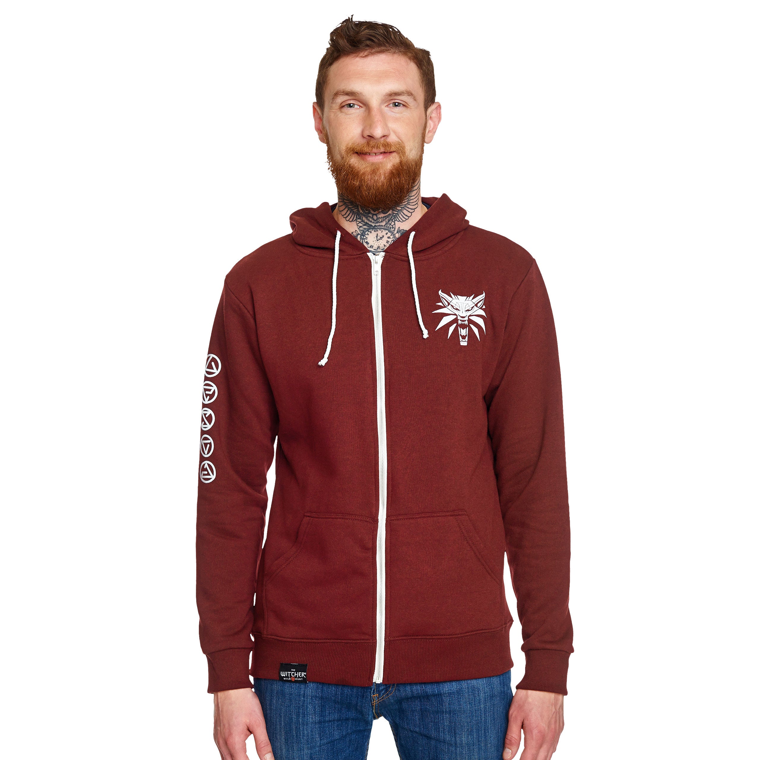 Image produit Witcher - Sweat à capuche avec médaillon de loup rouge