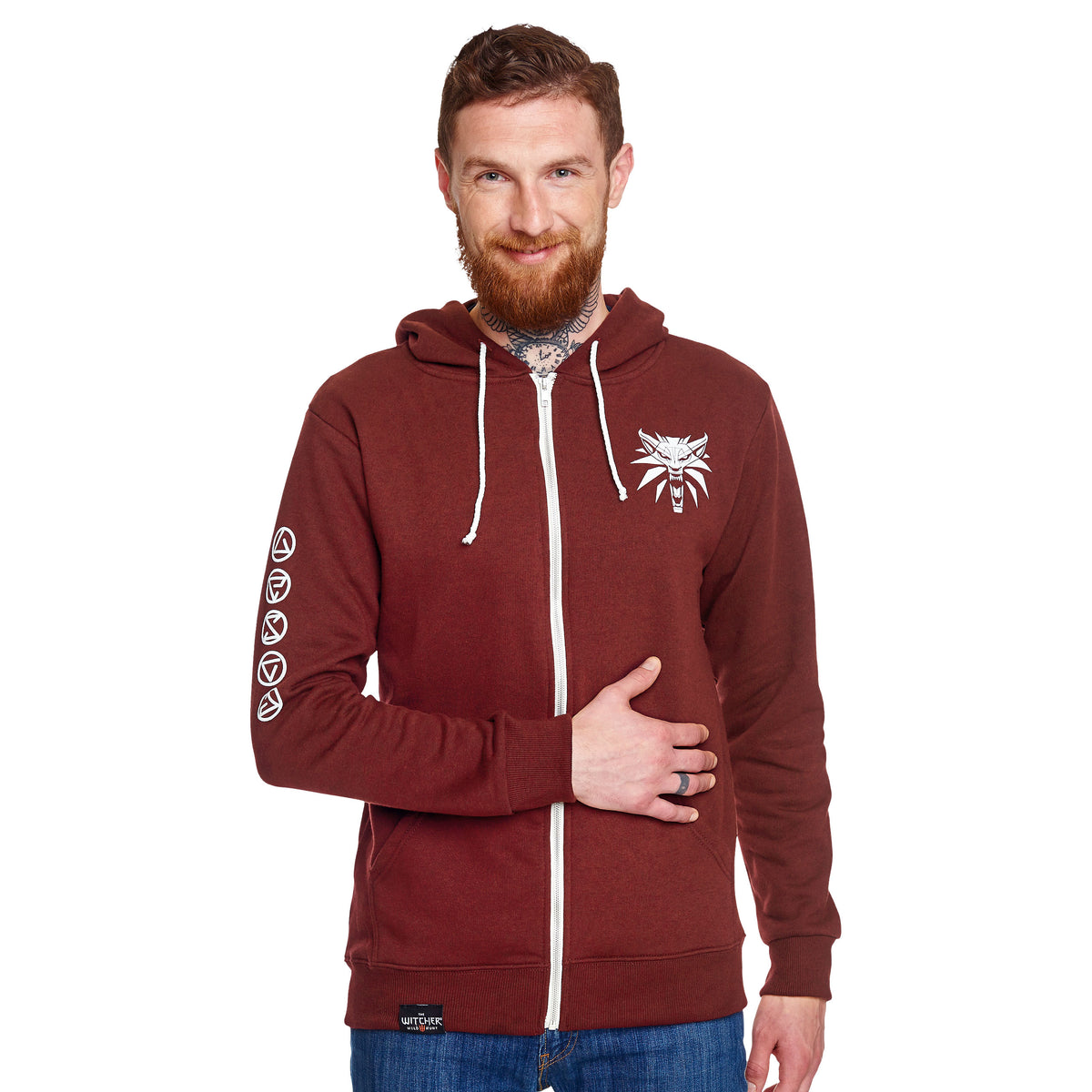 Image produit Witcher - Sweat à capuche avec médaillon de loup rouge