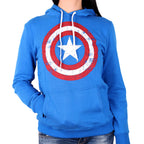 Image produit Captain America - Sweat à capuche Shield pour femmes bleu