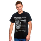 Image produit Star Wars - T-shirt esquisse du Faucon Millenium noir