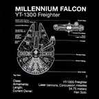 Image produit Star Wars - T-shirt esquisse du Faucon Millenium noir