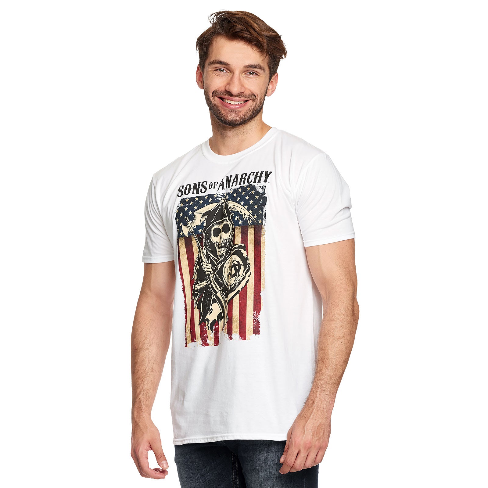 Image produit Sons of Anarchy - T-shirt Reaper Flag blanc