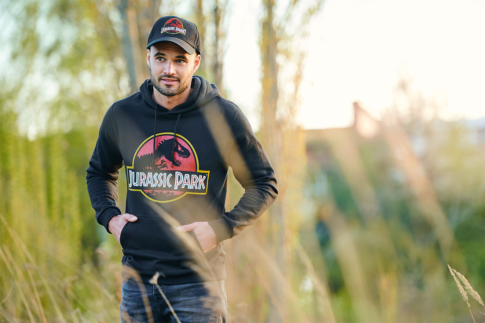 Image produit Jurassic Park - Sweat à capuche avec logo du film noir