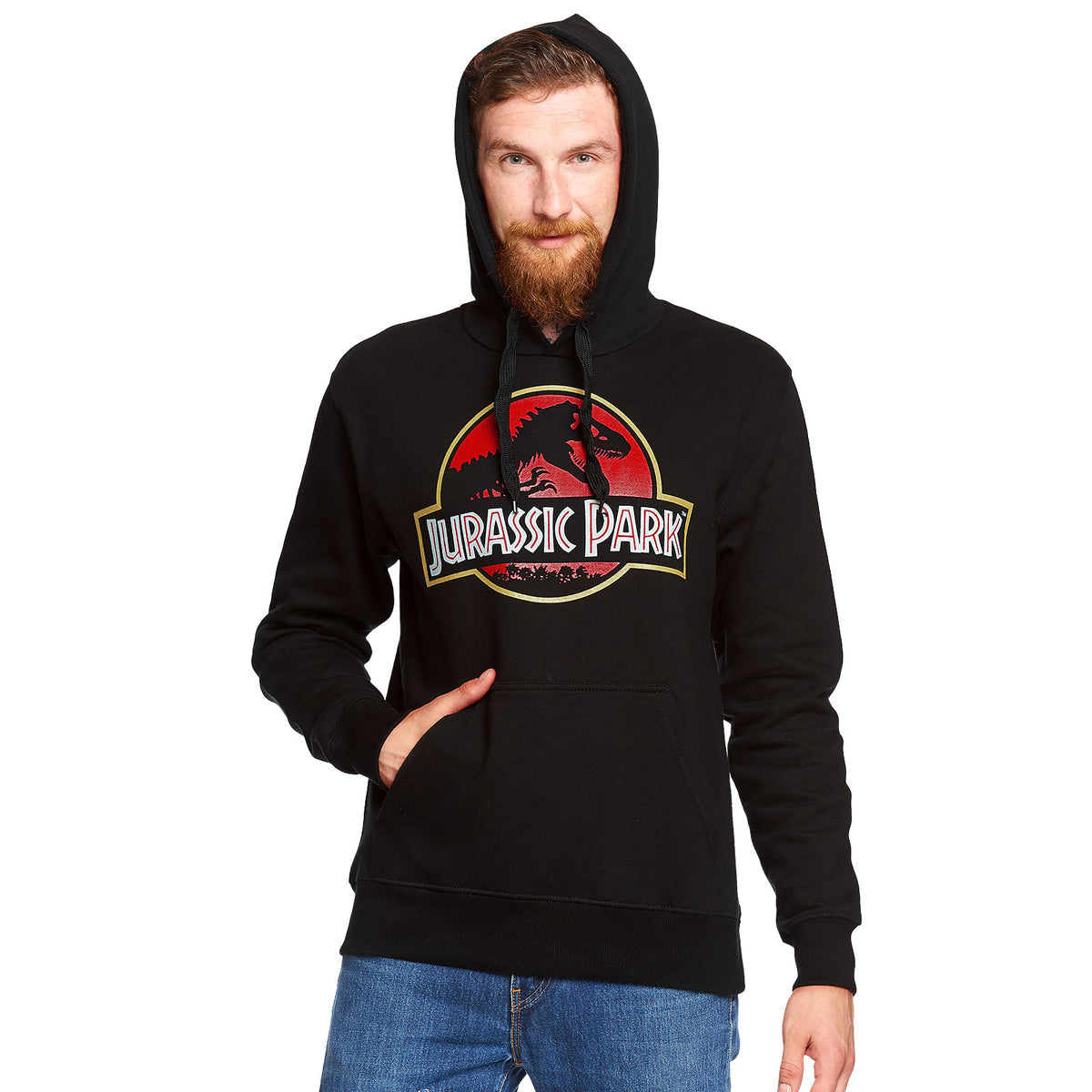 Image produit Jurassic Park - Sweat à capuche avec logo du film noir
