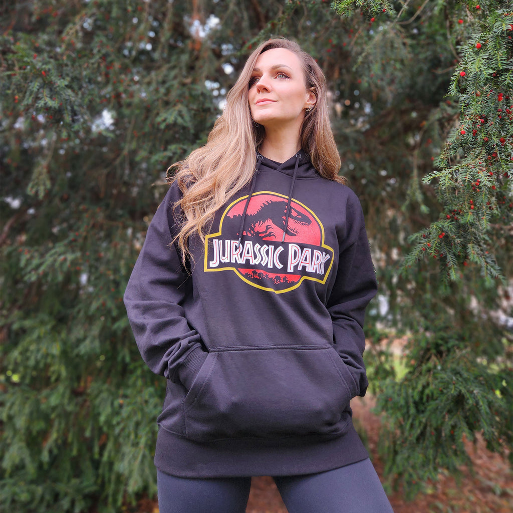 Image produit Jurassic Park - Sweat à capuche avec logo du film noir