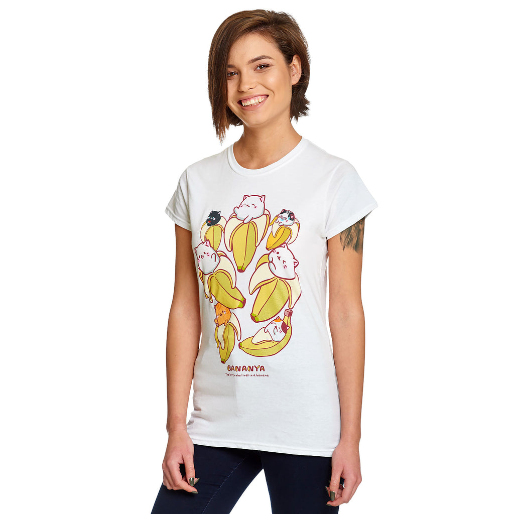 Image produit Bananya - T-shirt femme Characters blanc