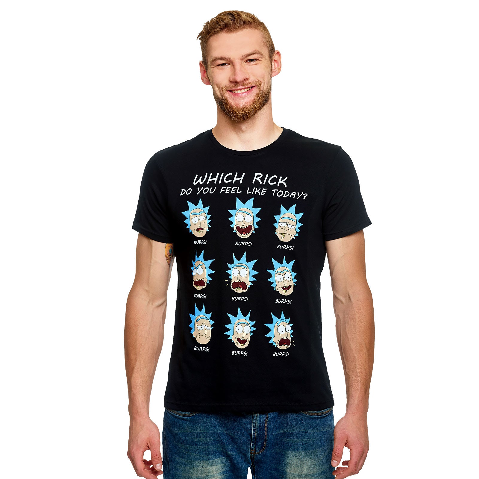 Image produit Rick et Morty - T-shirt Emotions de Rick noir