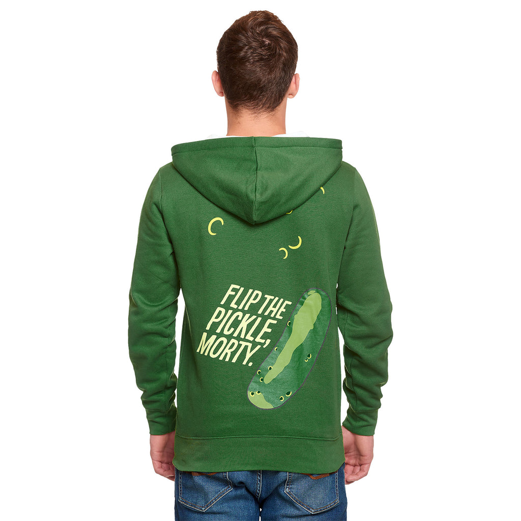 Image produit Rick et Morty - Sweat à capuche visage de Pickle Rick vert