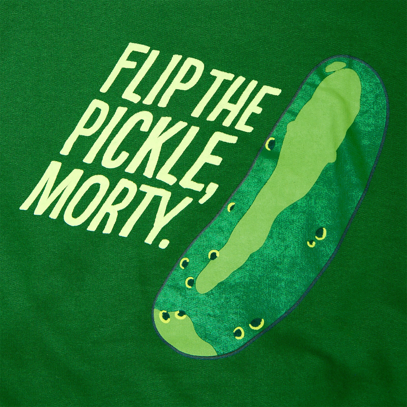 Image produit Rick et Morty - Sweat à capuche visage de Pickle Rick vert