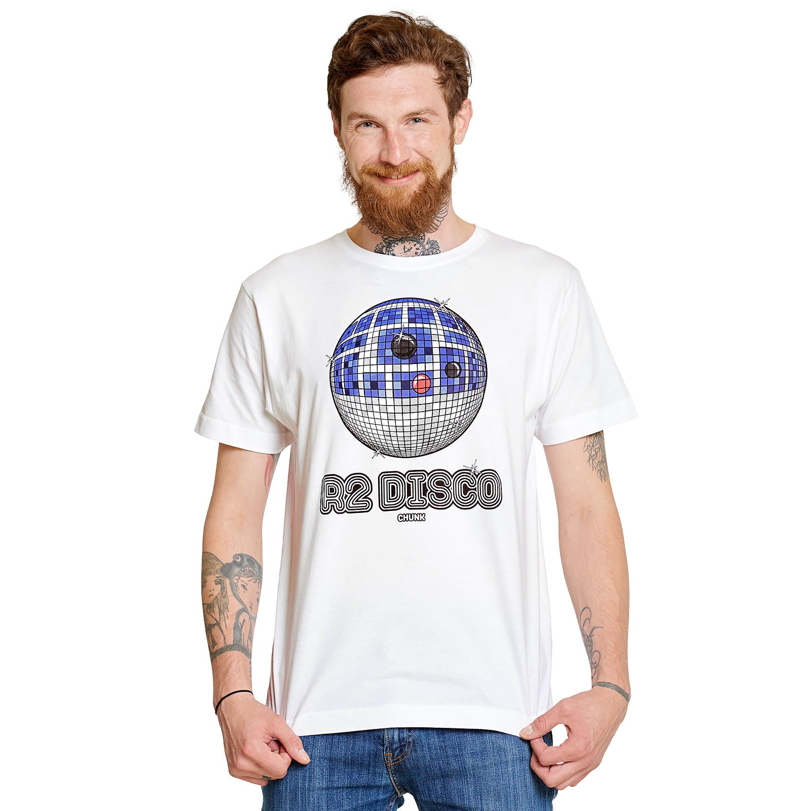 Image produit T-shirt Droid Disco pour les fans de Star Wars blanc