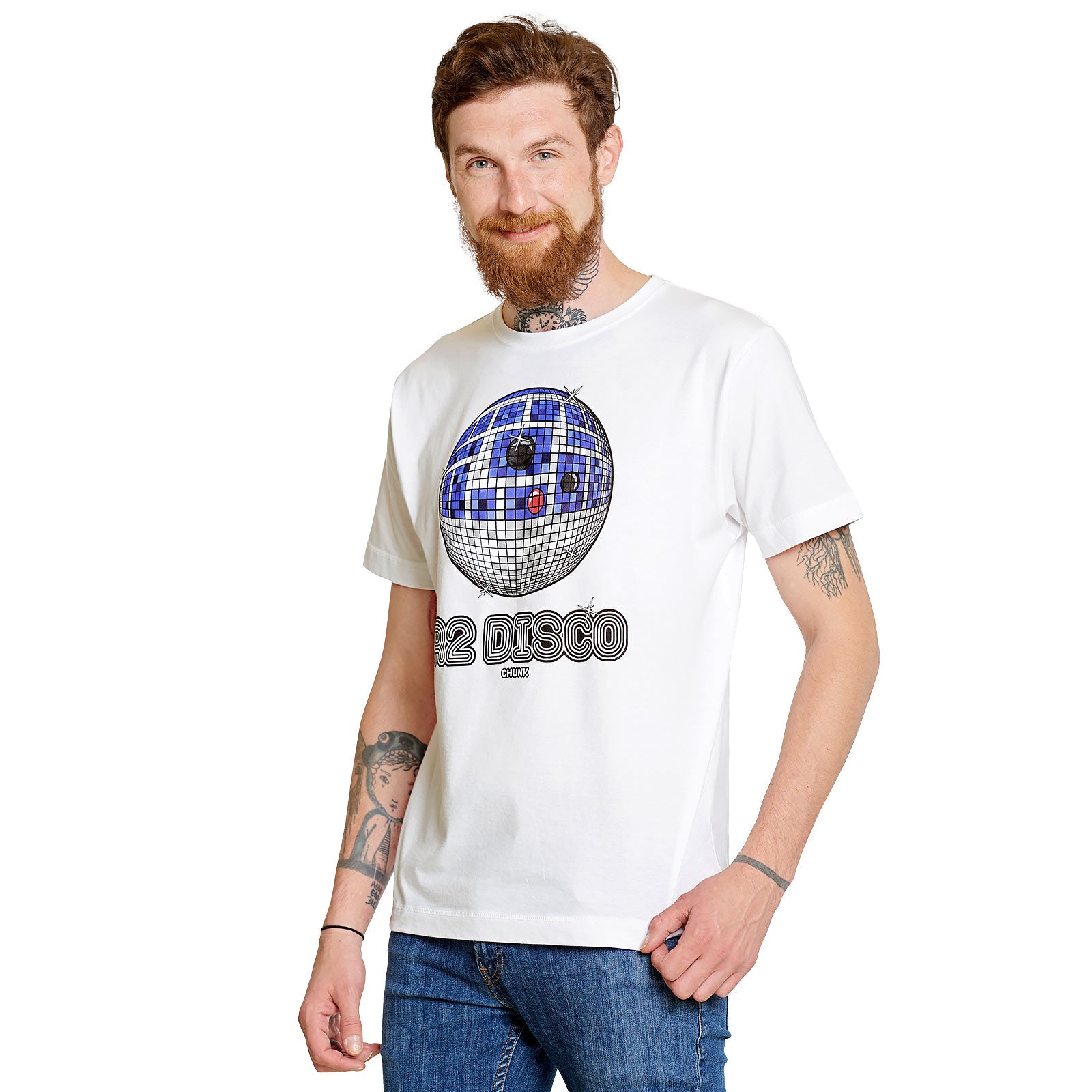 Image produit T-shirt Droid Disco pour les fans de Star Wars blanc