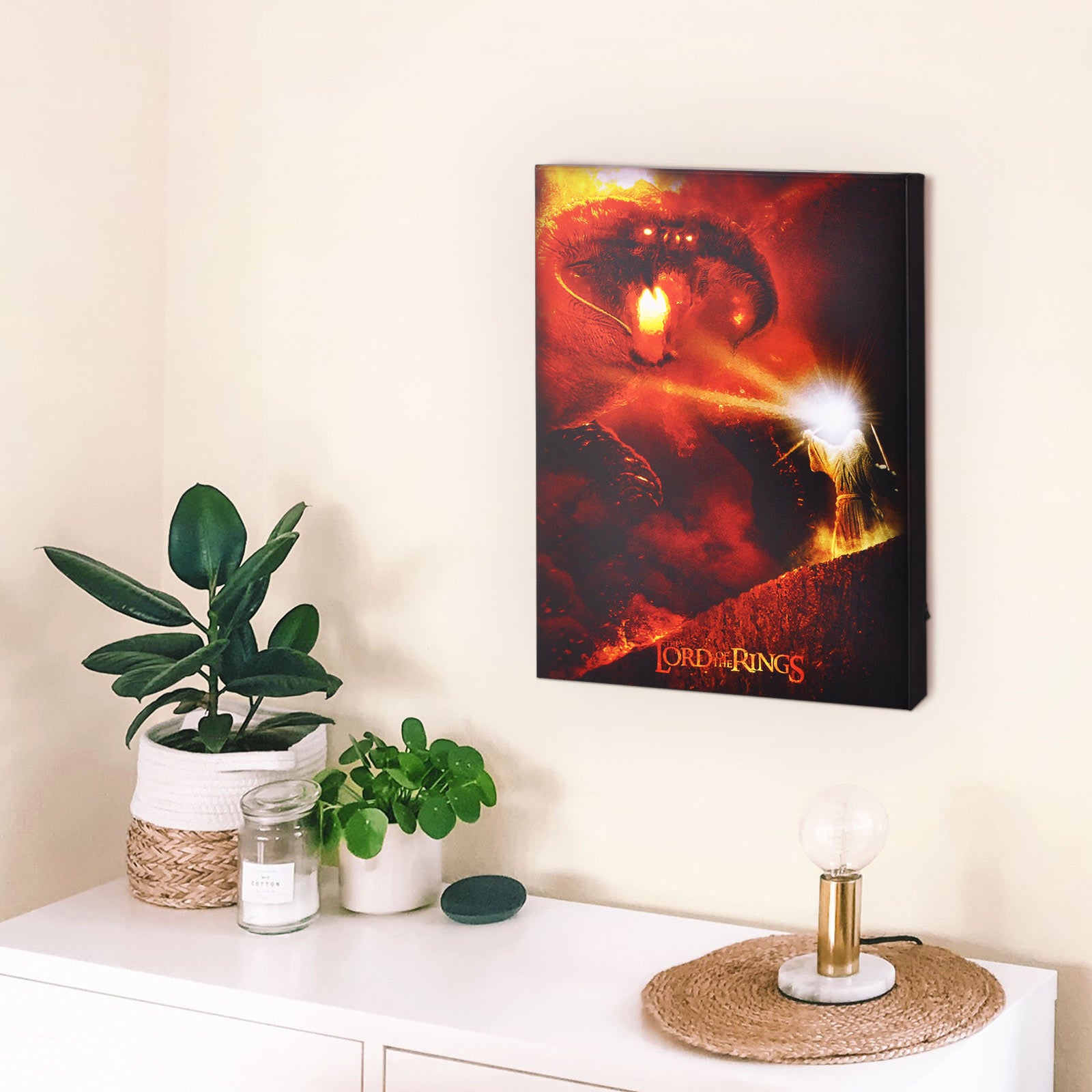 Image produit Le Seigneur des Anneaux - Tableau mural Gandalf vs. Balrog avec lumière