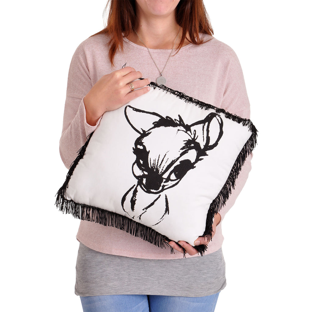 Image produit Bambi - Coussin Portrait avec Franges