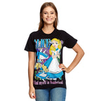 Image produit Alice au pays des merveilles - T-shirt 'Pas comme les autres filles' noir
