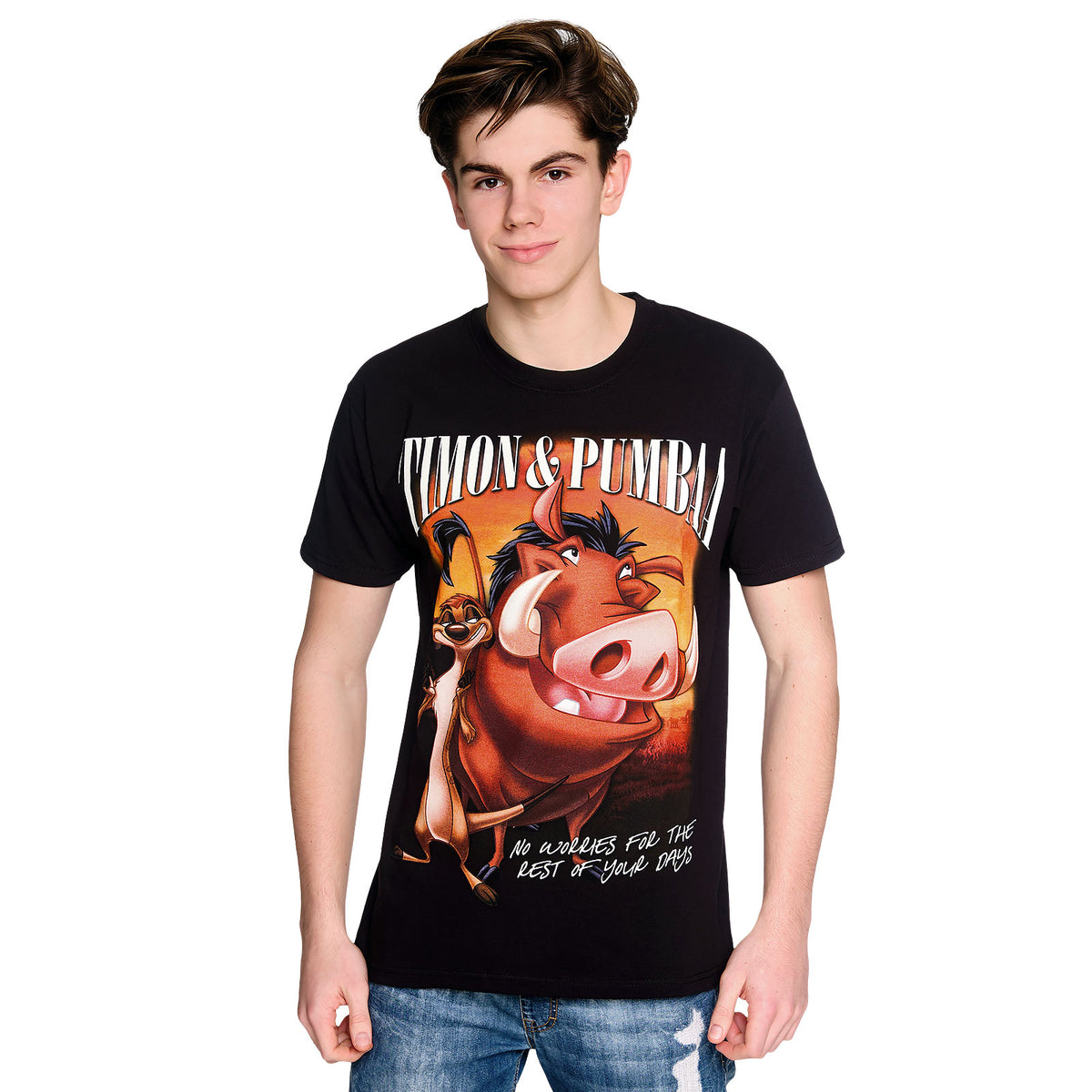 Image produit Le Roi Lion - T-shirt Timon & Pumbaa noir