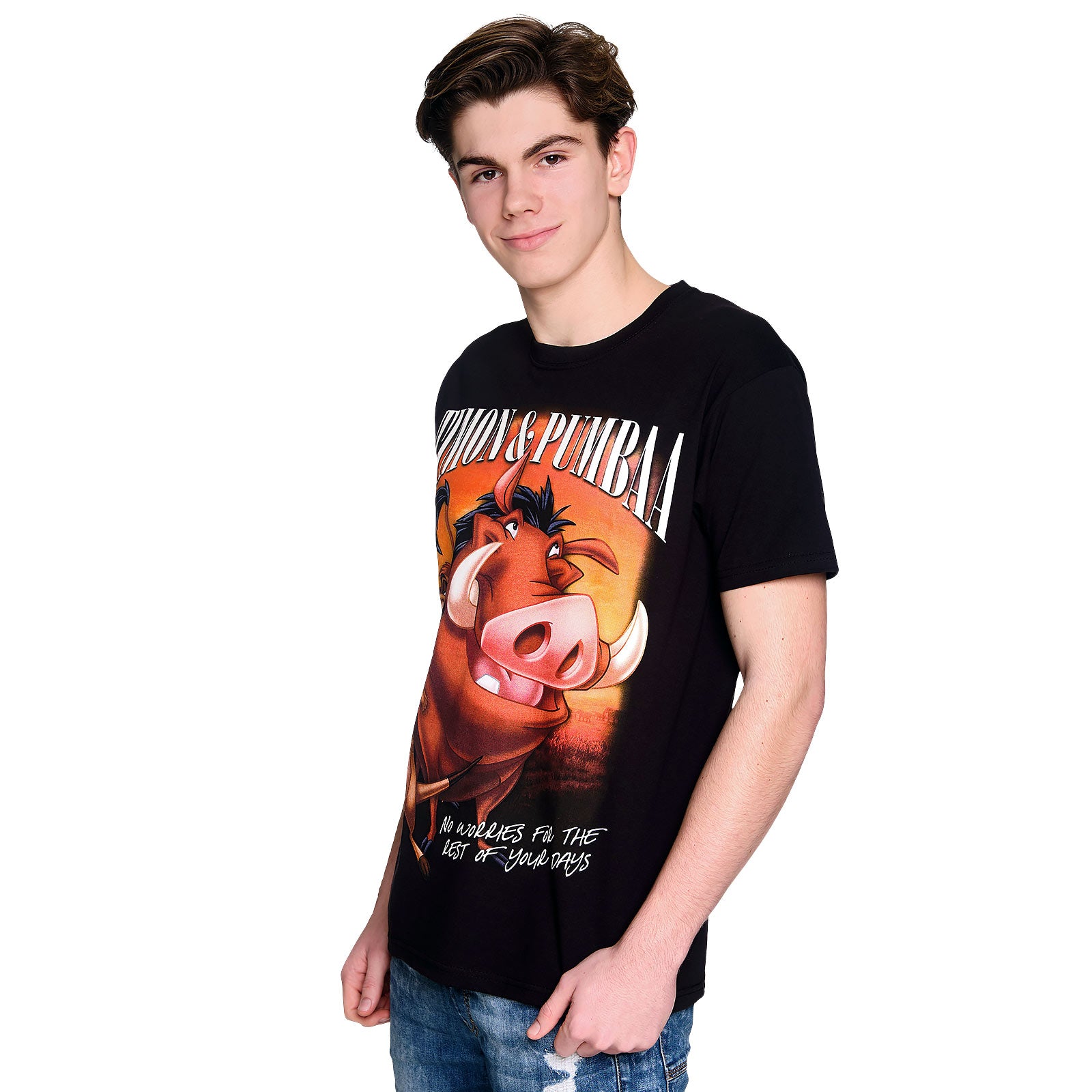 Image produit Le Roi Lion - T-shirt Timon & Pumbaa noir