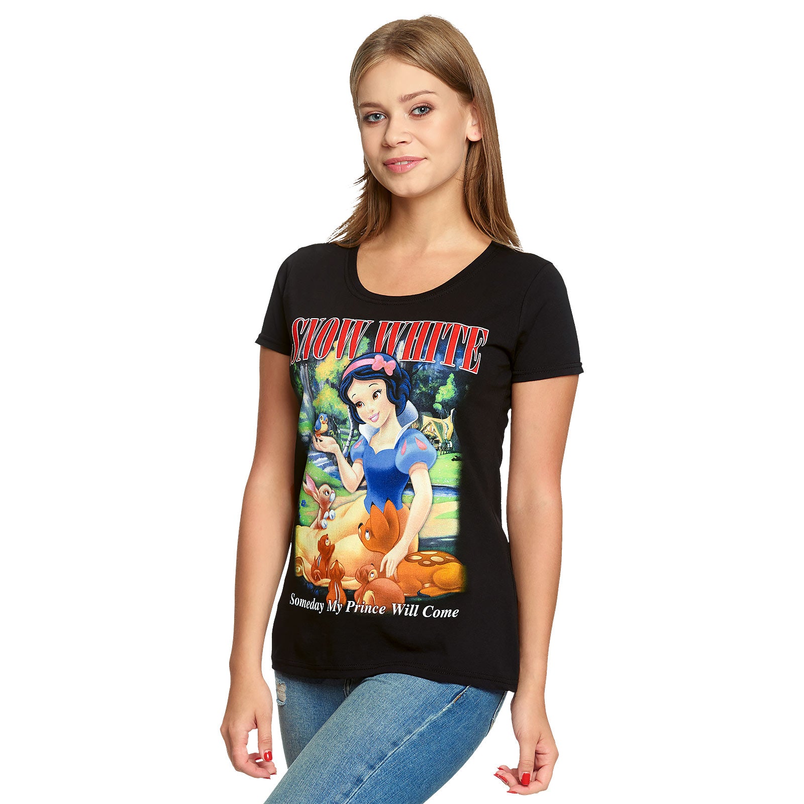 Image produit Blanche-Neige - Mon Prince Viendra T-shirt Femme Noir